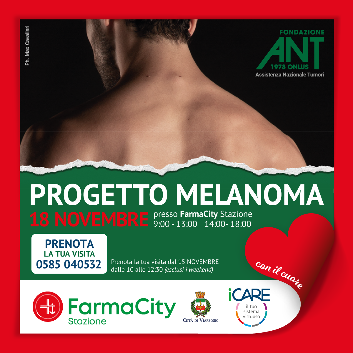 Progetto Melanoma ANT a Viareggio in collaborazione con FarmaCity