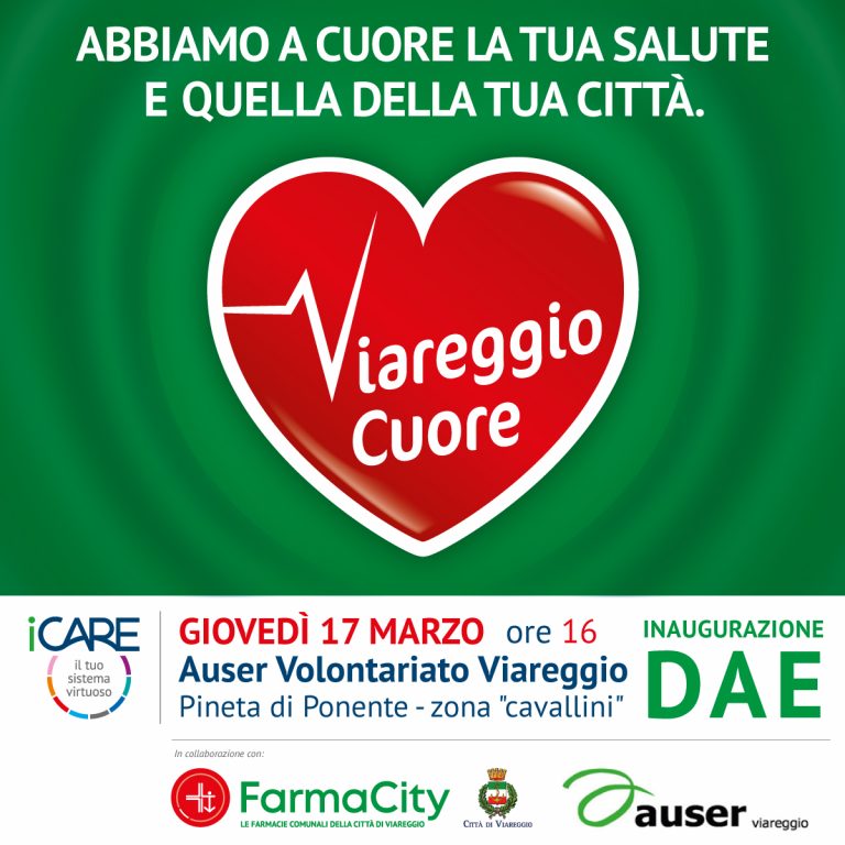 iCARE dona un defibrillatore DAE alla Auser di Viareggio