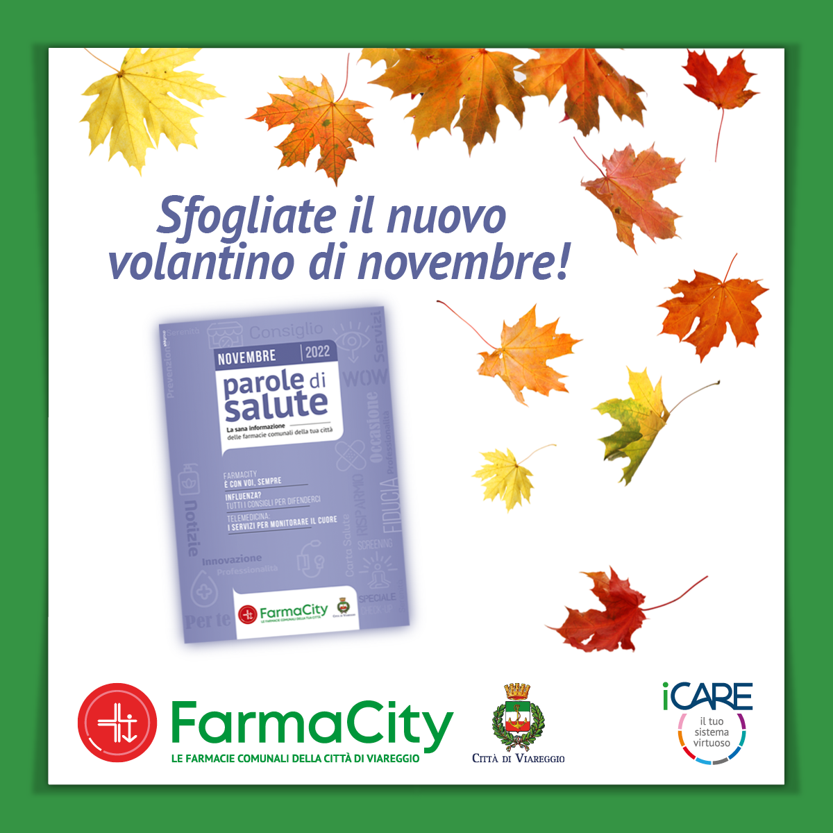 “Parole di Salute” di novembre è disponibile in tutte le FarmaCity