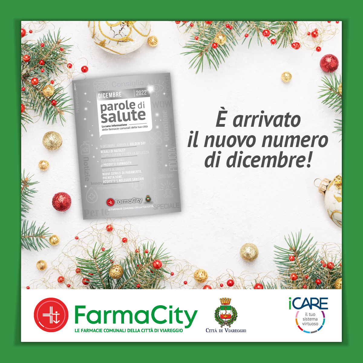 “Parole di Salute” di dicembre è disponibile in tutte le FarmaCity