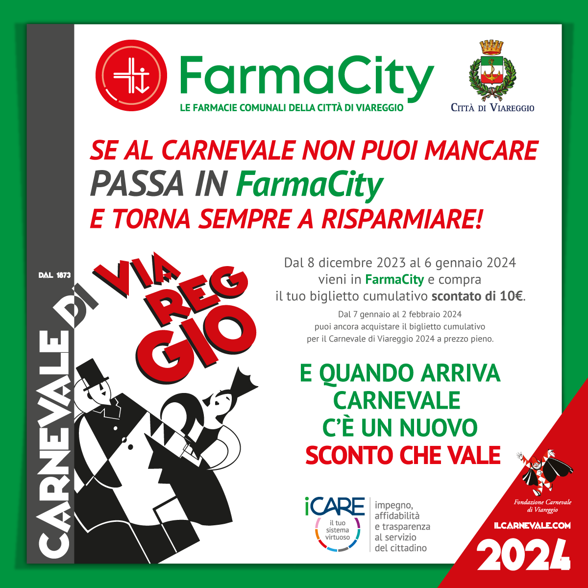 Se al carnevale non puoi mancare, passa in FarmaCity e torna sempre a risparmiare!